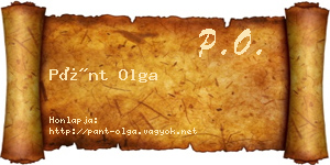 Pánt Olga névjegykártya