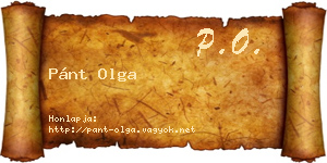 Pánt Olga névjegykártya